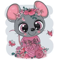 Tablou pe numere 30x30 cm "Cozita in Roz"/Strateg ES101