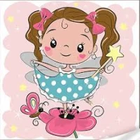 Tablou pe numere 30x30 cm "Fetita pe Floare"/Strateg ES-0871