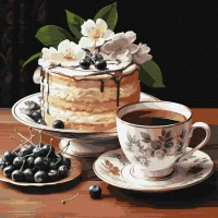 Tablou pe numere "Dulceata de fructe" 40x40cm KHO5681