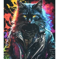 Mozaica cu Diamante 40x50 cm "Pisica brutală"