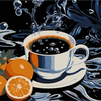 Tablou pe numere 30x30 cm "Cafea cu note citrice"