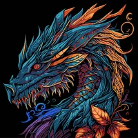 Tablou pe numere 30x30 cm "Dragon puternic"