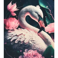 Mozaica cu Diamante 40x50 cm "Flamingo în flori"