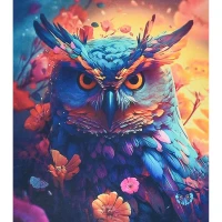 Mozaica cu Diamante 40x50 cm "Bufnița înțeleaptă"