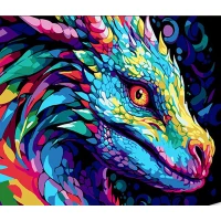 Tablou pe numere  30x40 cm "Imagine vibrantă a dragonului"