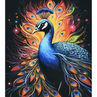 Mozaica cu Diamante 30x40 cm "Magia păunului"