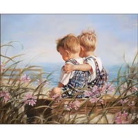 Mozaica cu Diamante 30x40 cm "Copii pe plaja"