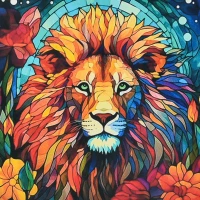 Mozaica cu Diamante 30x30 cm "Regele Leu"