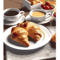 Tablou pe numere 30x40 cm "Mic dejun aromat"