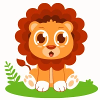 Tablou pe numere 20x20 cm ""Pui de leu"