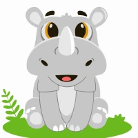 Tablou pe numere 20x20 cm ""Rinocer"