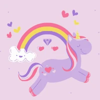 Tablou pe numere 20x20 cm "Unicorn cu curcubeu"