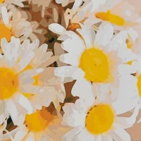 Mozaica cu Diamante 30x30 cm "Buchetul de margarete"