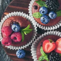 Mozaica cu Diamante 30x30 cm "Brioșe cu fructe"