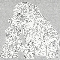 Set de desen Antistress 30x30 cm "Duetul confortabil"