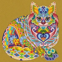 Set de desen Antistress 30x30 cm ""Mandala pisică"