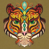 Set de desen Antistress 30x30 cm "Tigru"