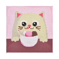 Broderie 20x20 cm "Delicii pentru motănel"