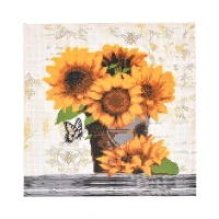 Broderie 30x30 cm "Buchet de floarea-soarelui"