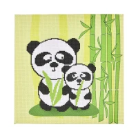 Broderie 30x30 cm "Doua panda"