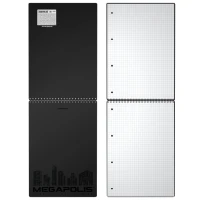 Carnet cu spiră  Megapolis negru A4 80 foi pătrațele