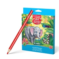 Creioane color triunghiulare Jumbo 12 cul ArtBerry + ascutitoare 5 mm