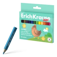 Creioane colorate triangulare Baby Jumbo,12 culori, 5mm