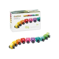 Jucarie din lemn "Omida-Curcubeu"(10 piese)