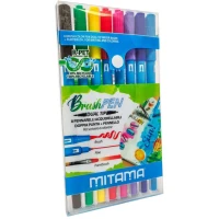 Carioci Brush Pen 8cul. cu doua capete