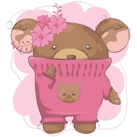 Tablou pe numere 30x30 cm "Ursulet in Pulover"