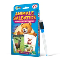 27 de cartonașe. Scrie și șterge. Animale sălbatice: cartonaşe cu exerciţii practice