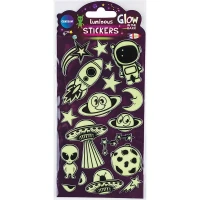 Abtibilduri decorative Luminiscente "SPACE" Puffy 160x90mm