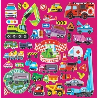 Abtibilduri decorative ZOO & CARS Puffy ,set 2 buc.190x190mm