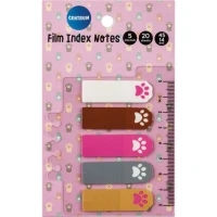 Index autoadeziv plastic 5 cul.x 20foi. 45x14mm