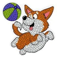 Mozaica cu Diamante-Magnet "Corgi" ТРИ СОВЫ