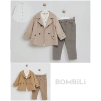 Set băieți 3 piese (jachetă, pantaloni, cămașă)