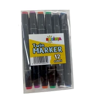 Marker varf dublu set 12 cul.Dorinta