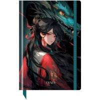Agenda nedatata А5, 136foi,"Girl and dragon", laminare lucioasa,cu elastic,BG