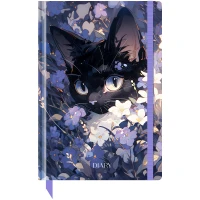 Agenda nedatata А5, 136foi, "Cat", laminare lucioasa,cu elastic,BG