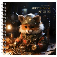 Sketchbook 40foi, 170*170 "Steampunk. Fox", pe spira,laminare lucioasa, 120gr/m2 / BG