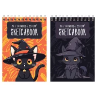 Sketchbook 60foi, А6 "Vrajitorul", pe spira,laminare lucioasa, 120gr/m2 / BG
