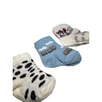 Set 3 perechi de sosete bebe unisex alb
