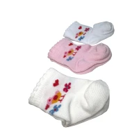 set 3 perechi de sosete bebe unisex roz
